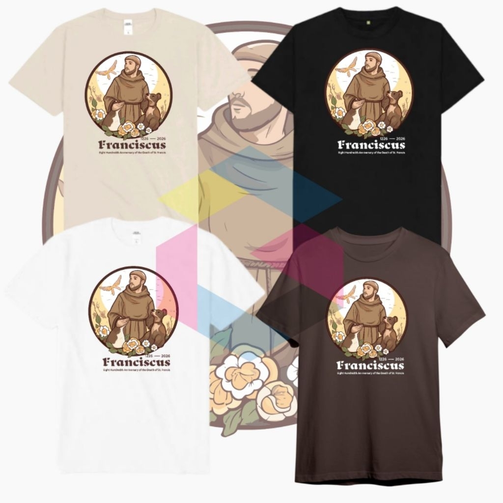 TSHIRT BAJU SAINT FRANCISCUS YUBELIUM SERAGAM KAOS ST FRANCIS FRANCISCAN JUBILEE 2026 YUBILEUM GEREJ