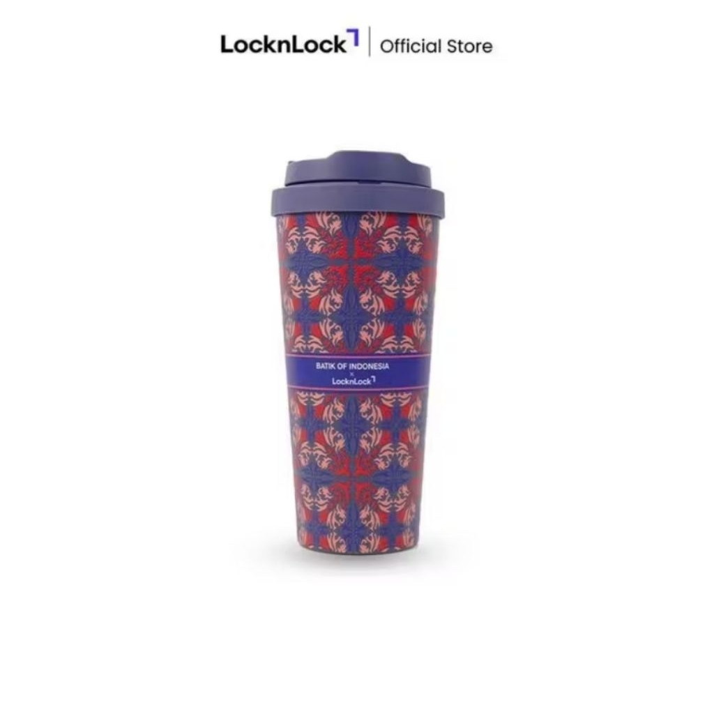 lock n lock one touch clip tumbler edisi batik