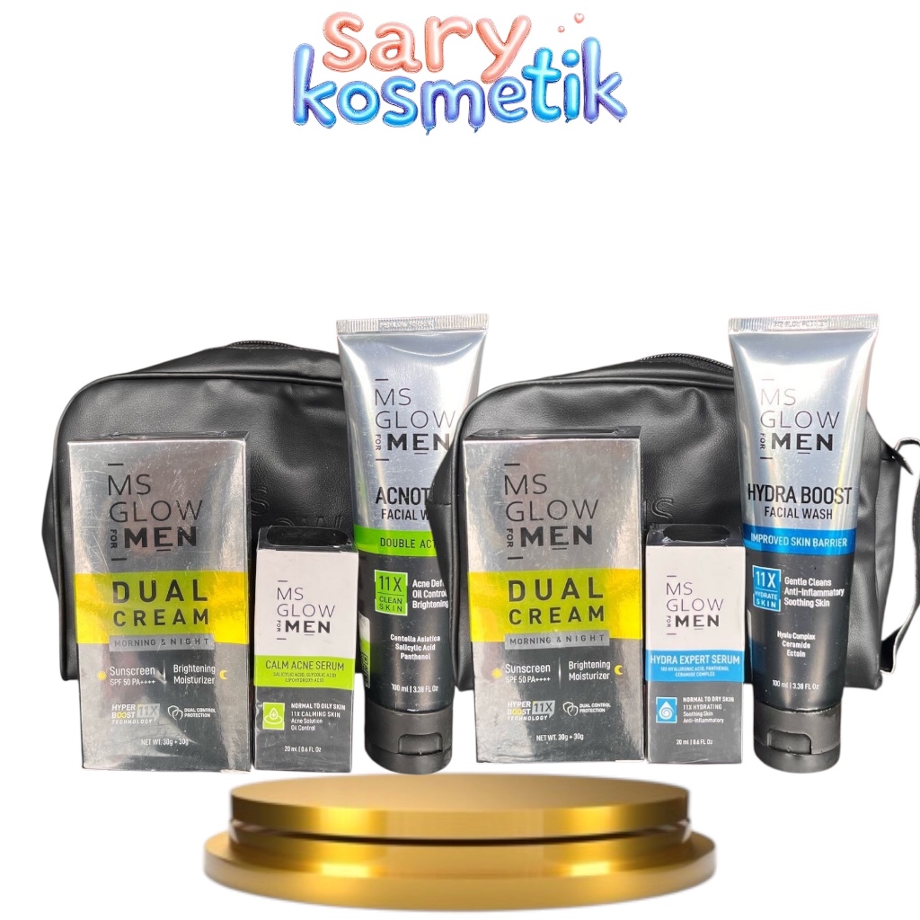 cun_ MS GLOW MEN paket perawatan wajah pria 3in1 basic skincare - ms glow