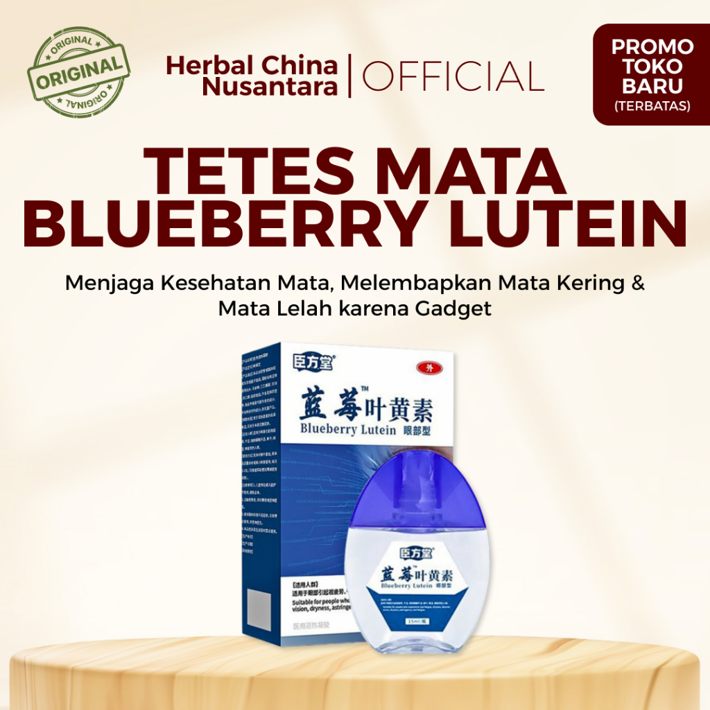 Obat Tetes Mata Blueberry Lutein 15ml - Eye Drops Menyegarkan Mata Merah Karena Kering Ruangan AC La