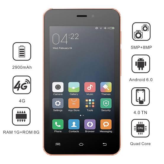 HP i-Cherry C258 4G Android 6.0 RAM 1/8GB Layar 4 Inch Quad Core Bisa WA TikTok Youtube Instagram