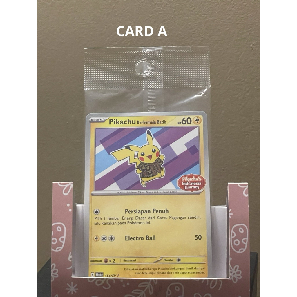 pokemon card pikachu berkemeja batik