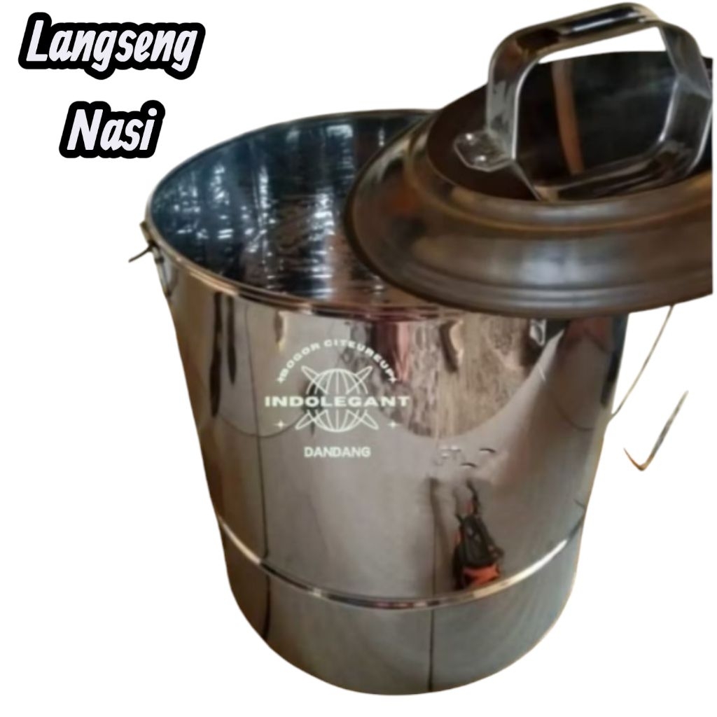 Dandang Nasi Stainles, Alumunium, Panci Kukus Besar, Langseung Jumbo, Kukusan Serbaguna, Stockpot te