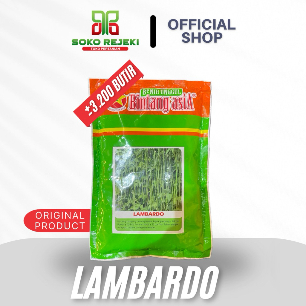 Benih Kacang Panjang Lambardo cap Bintang Asia Original 500gram