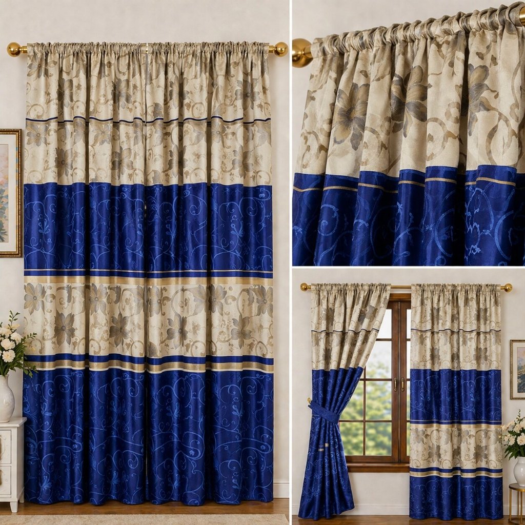 Gorden Jendela UK 100x200cm Pintu Serut Model Serut Rumbai Free Tali Pengikat | IkaOs