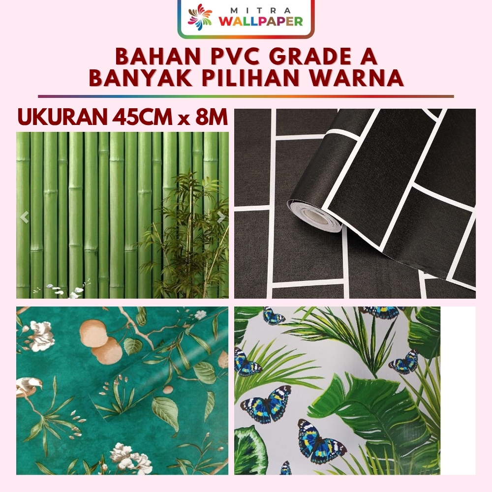 MITRA WALLPAPER - Wallpaper Dinding Ruang Tamu Motif Daun Wallpaper Dinding Ruang Tamu Daun Hijau Wa