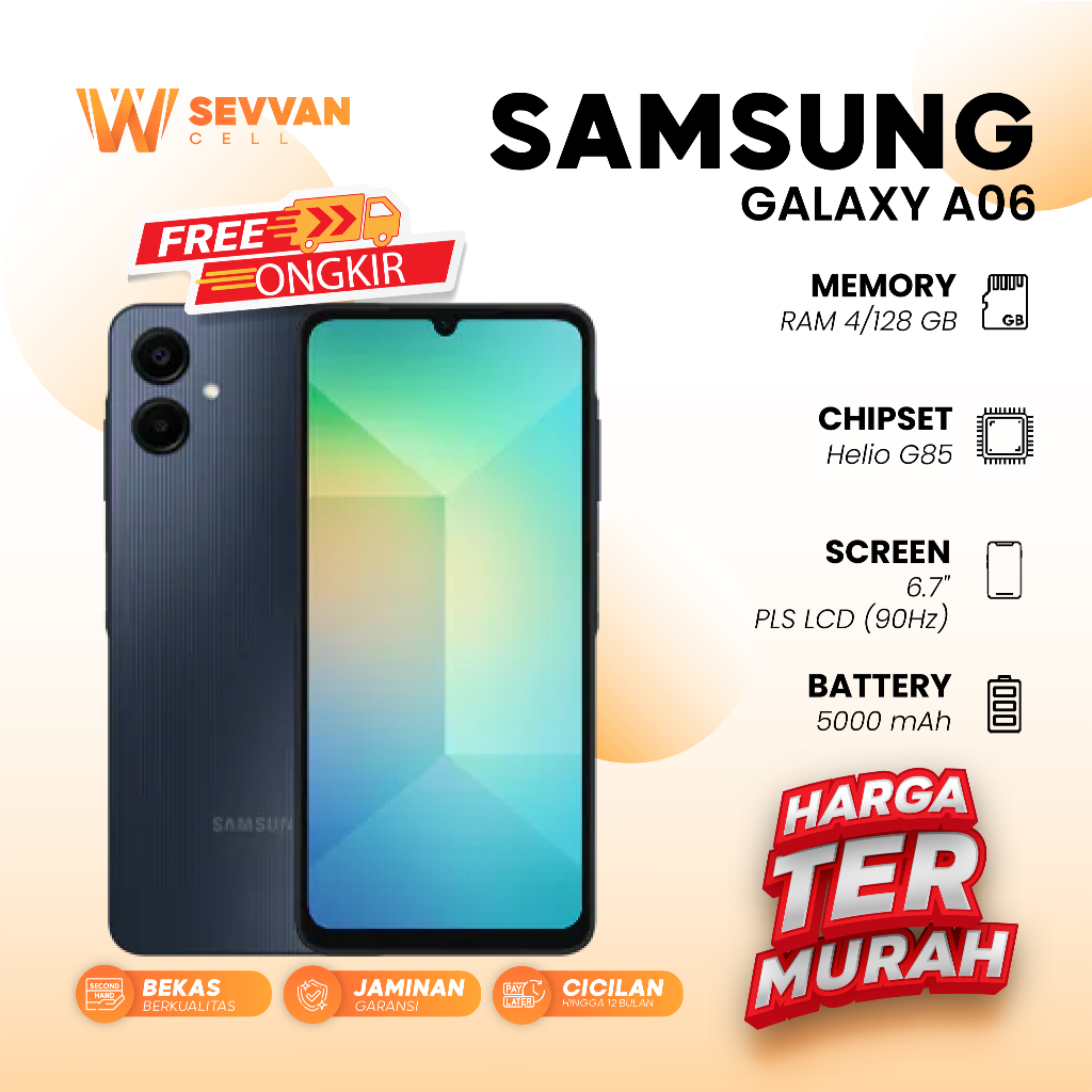 Handphone Samsung Galaxy A06 Ram 4 128GB