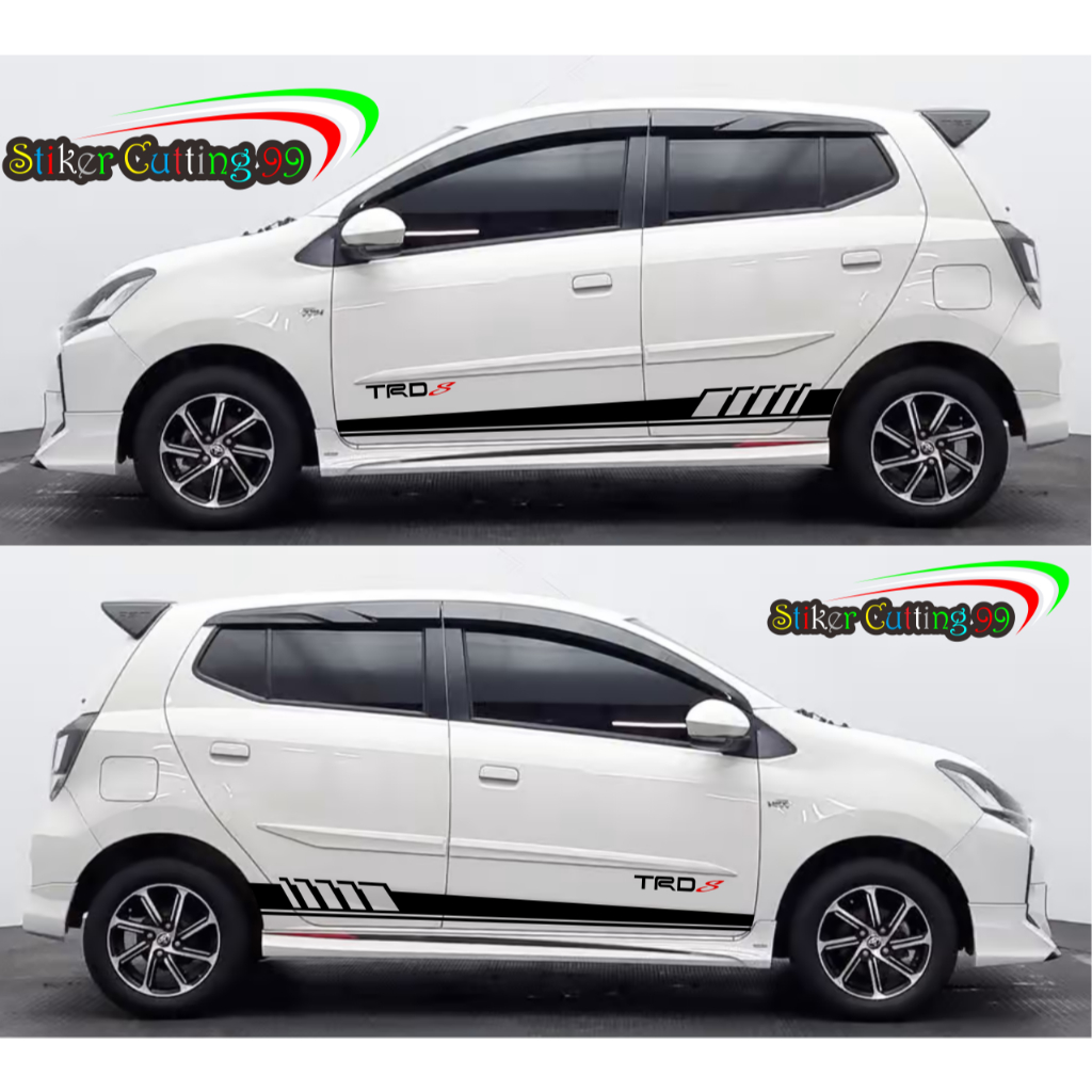 Stiker Agya Trd Racing Stiker Mobil Ayla Lis Variasi Body Samping Minimalis