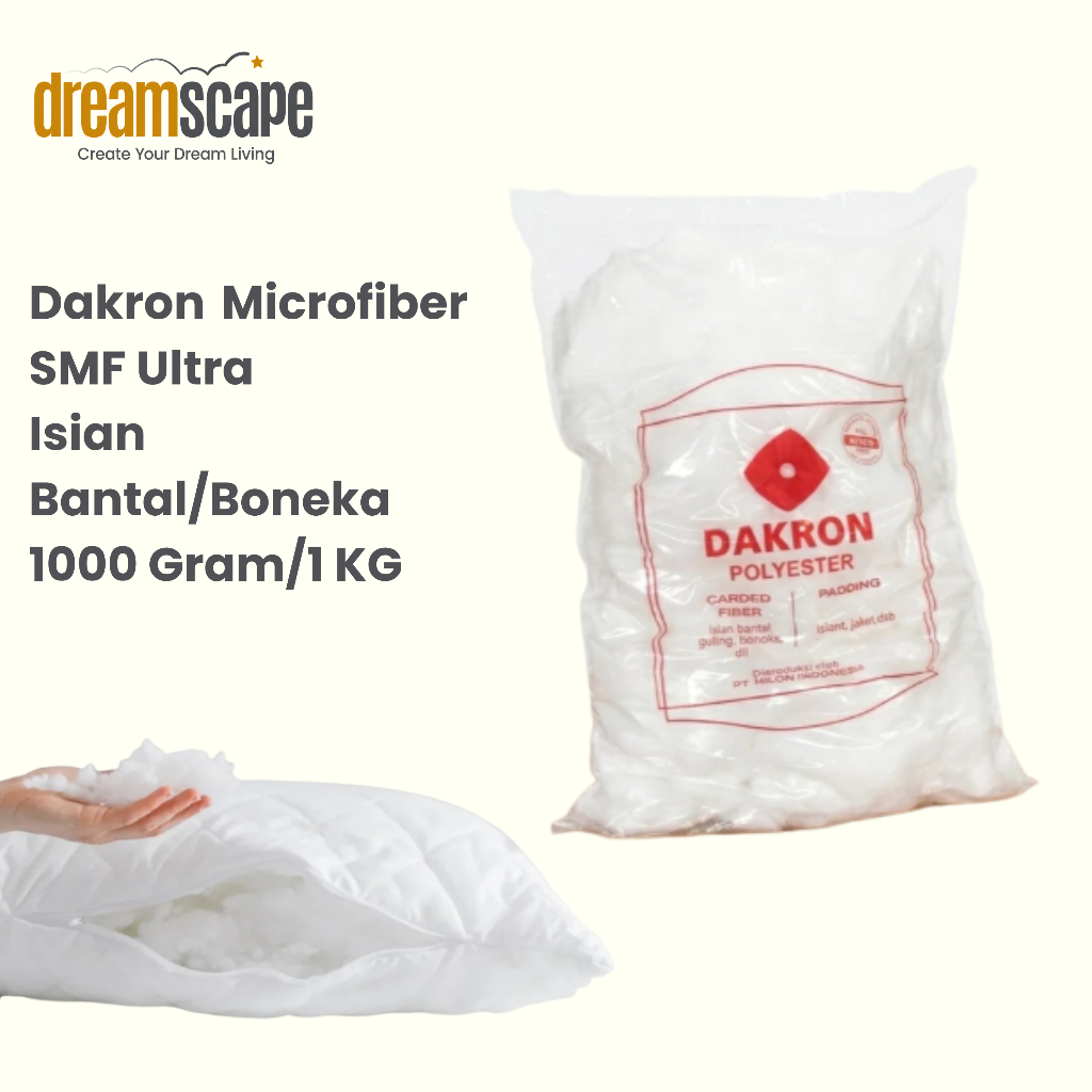 Isian bantal guling bulu angsa sintetis | dakron bantal anti kempes | dakron 1 kg | isian untuk bone