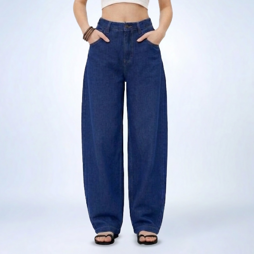 Emba Ladies - Emma Celana Barrel Jeans Wanita Non Stretch Casual