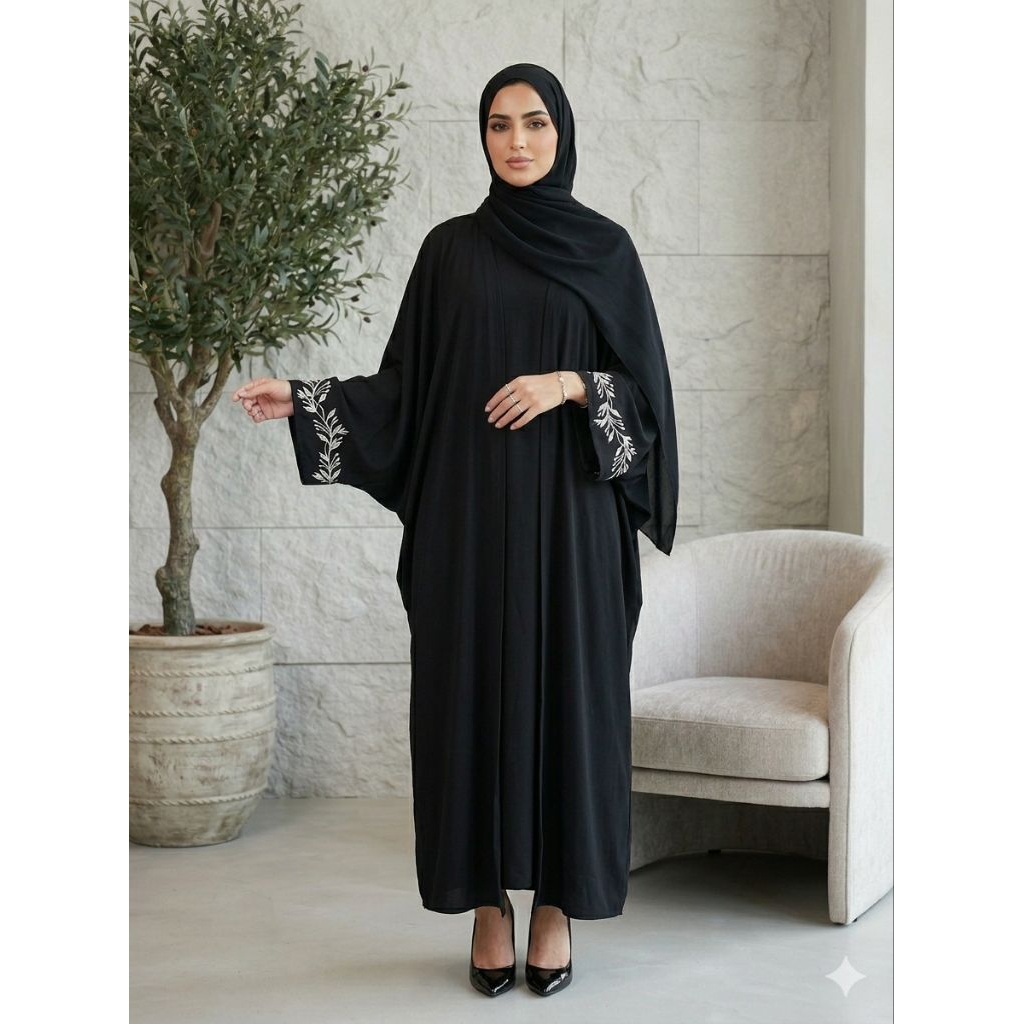 Outer Abaya Batwing Bordir (Preloved)