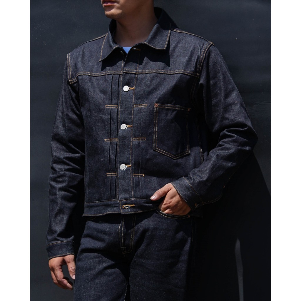 Mihane Jeans - Jacket Pria Denim - HARDLOOM Type I Cinchback 14oz Sanforized