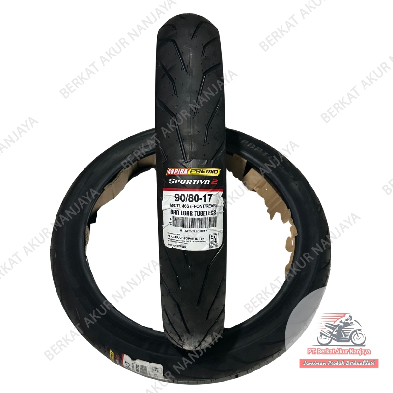 BAN ASPIRA PREMIO SPORTIVO 2 90/80-17 MEDIUM COMPOUND ASPIRA PREMIO SPORTIVO 90 80 17 PRODUKSI TAHUN