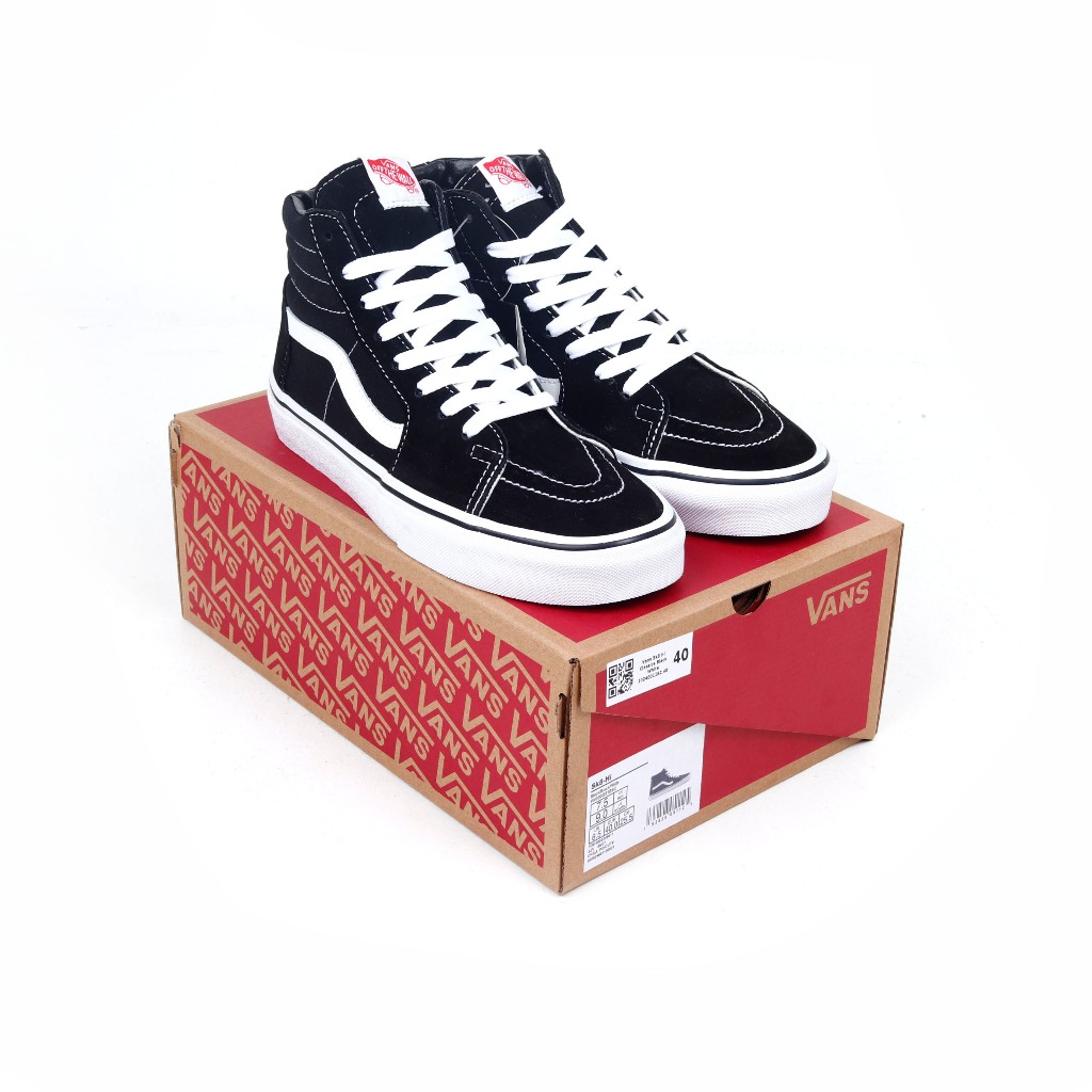 (MARKET) Sepatu Sneakers Vans Sk8 Hi Classic Black White