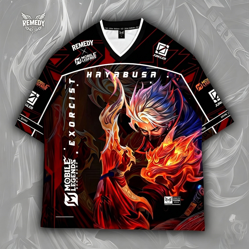 REMEDY - [COD] Jersey Baju Oversize Pria Dan Wanita Kaos Olahraga MOBILE LEGEND HAYABUSA JERSEY FULL