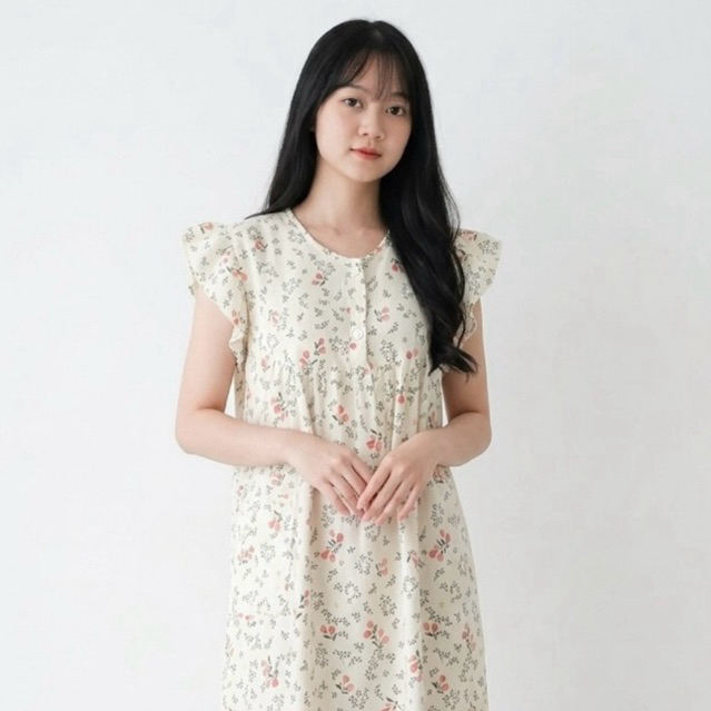 bajutidur.id DASTER RUMAH RUFFLE BUNGA DAISY KATUN JEPANG