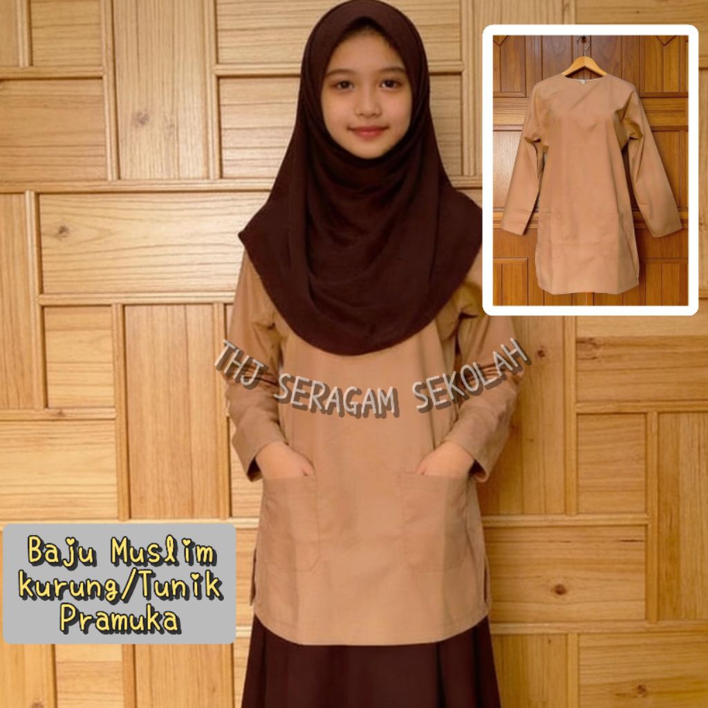 BAJU KURUNG KURUNG TUNIK MUSLIM SMP SMA/SMK/PONPES SIZE 12-18/BAJU PRAMUKA KURUNG MUSLIM SERAGAM SEK