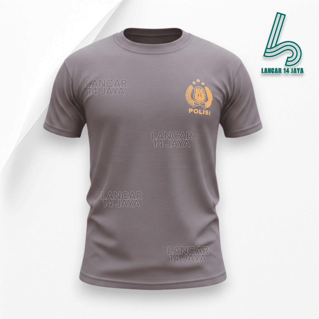Kaos Coklat Polisi / Kaos Pendek Polisi / Kaos Pendidikan Polisi