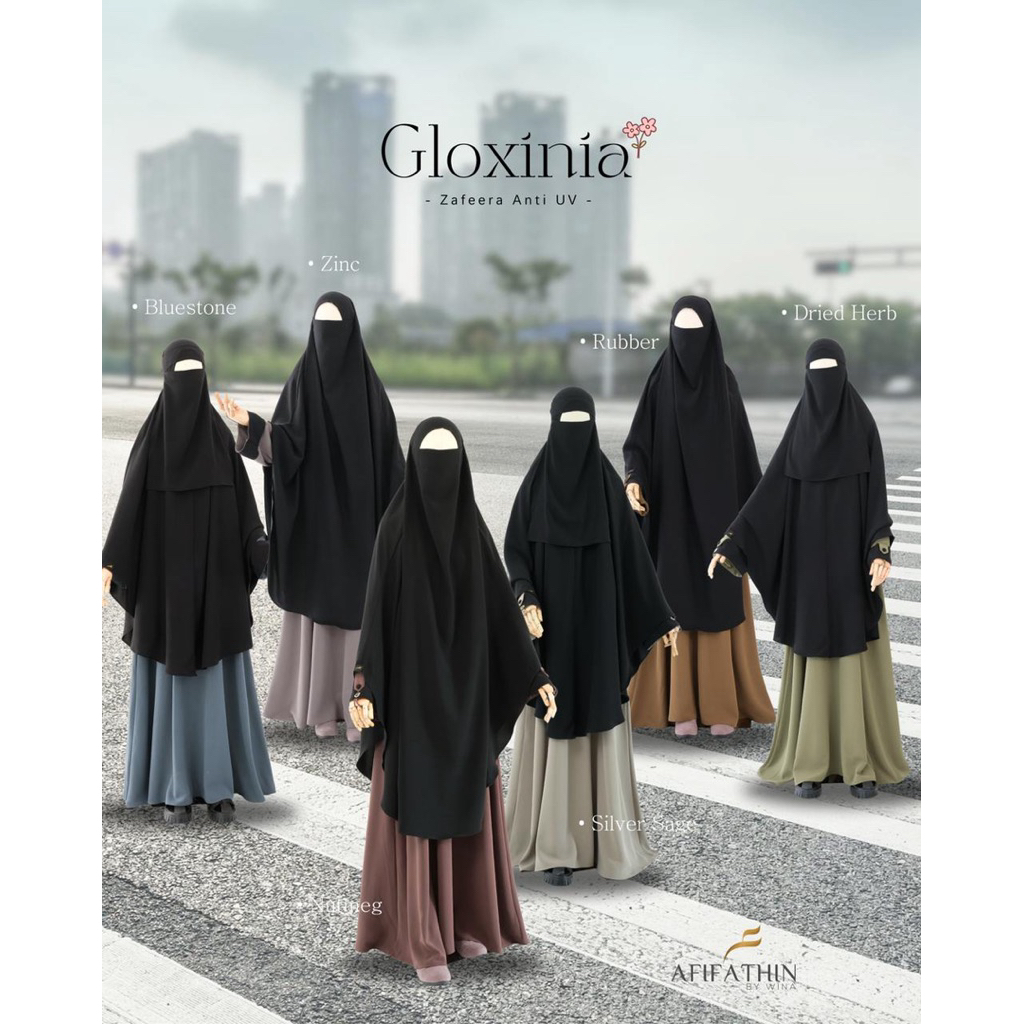 Abaya Set Gloxinia by Afifatin | Abaya Muslimah Elegan Premium Flowing