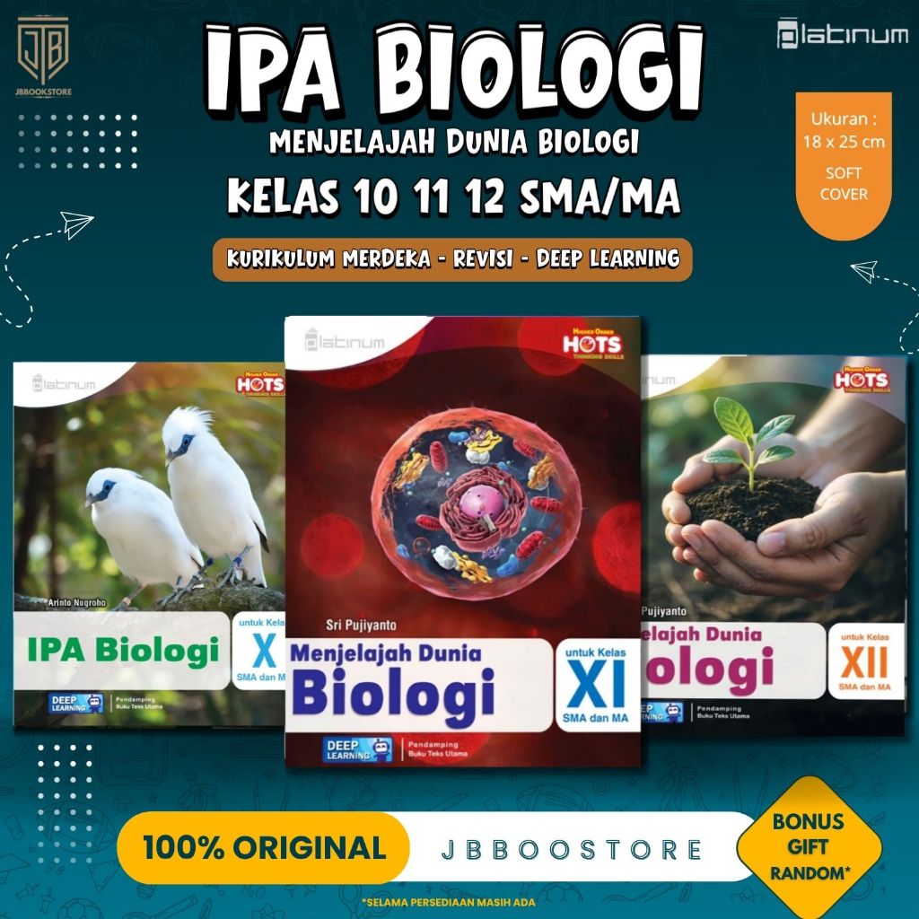 [ Tiga Serangkai ] Buku Menjelajah Dunia Biologi Kelas 10 11 12 SMA/MA / Ipa Biologi SMA / Biologi S