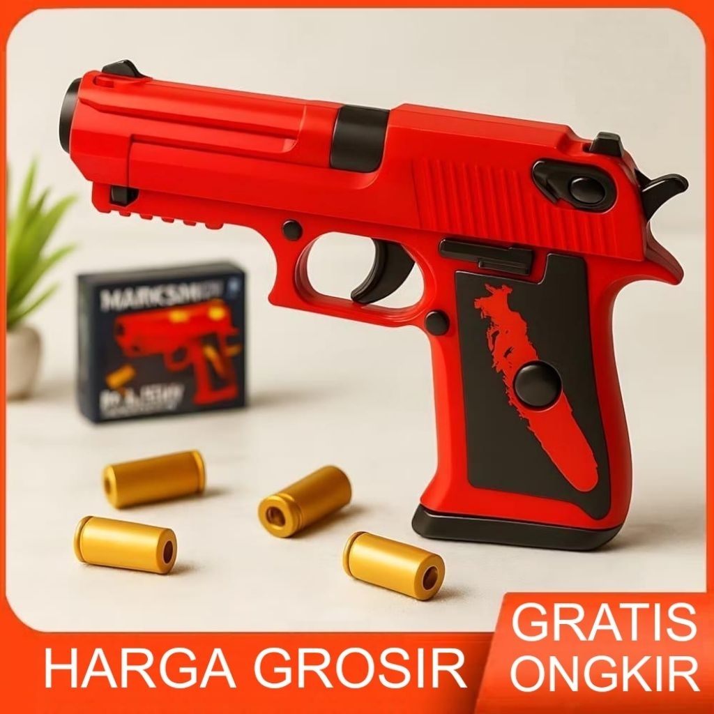 Mainan Tembakan MARKSMAN MILITARY BTC-3060 Mainan Tembakan Shell Model Desert Eagle Eject Keren