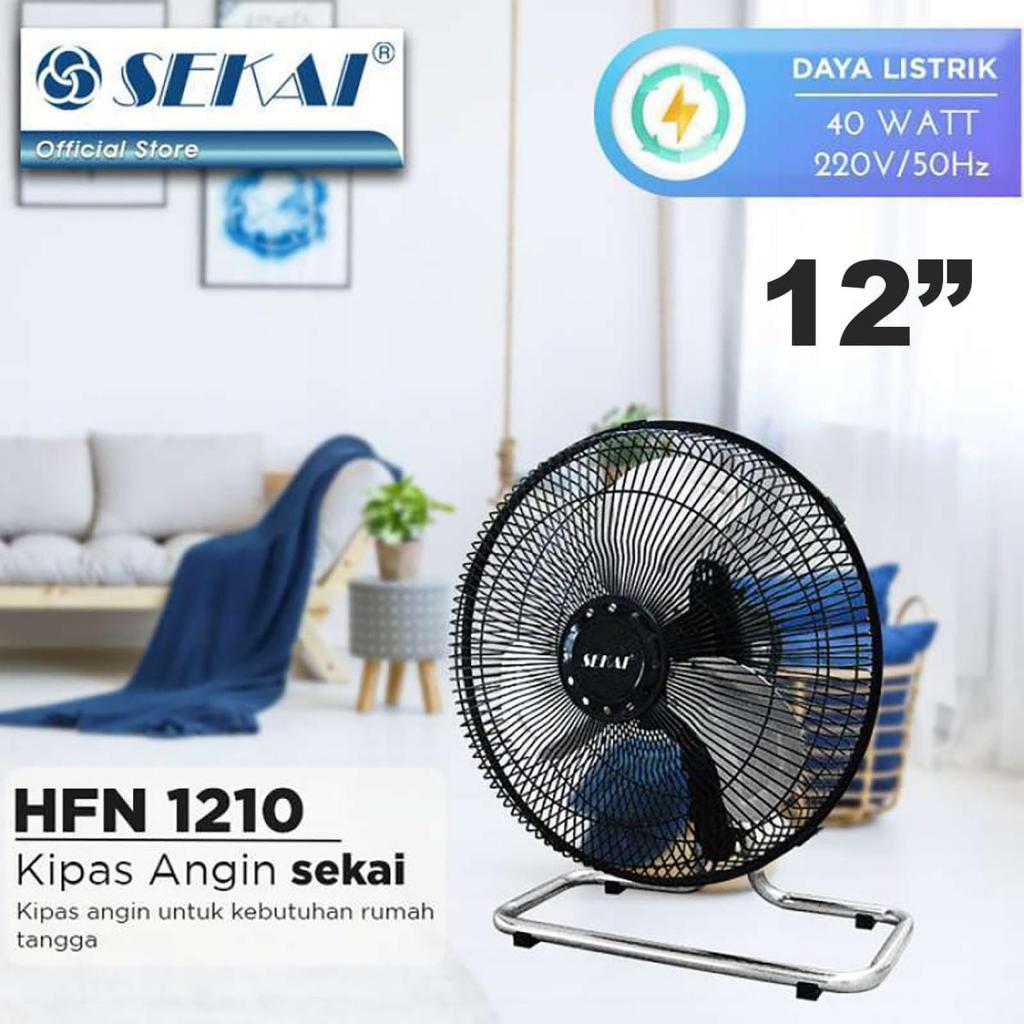 Sekai Kipas Besi Metal 2in1 HFN-1210 | Kipas Duduk & Dinding HFN 1210