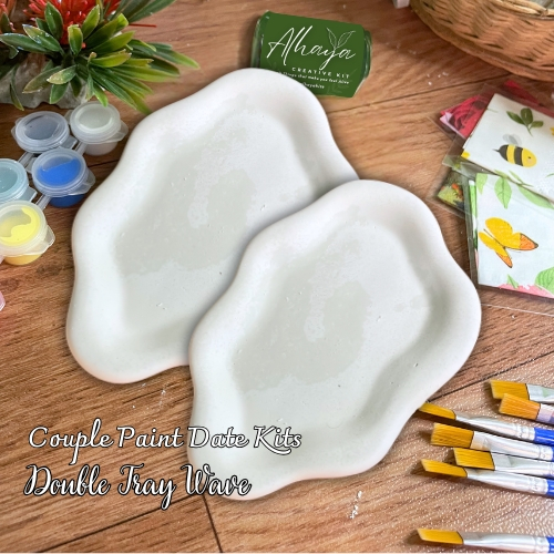 Gypsum Painting Kits Paket Couple Double WAVE TRAY Decopage Kits