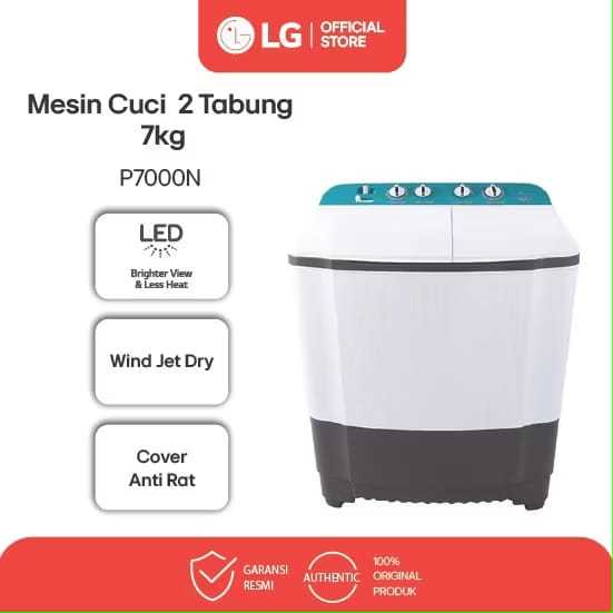 Mesin Cuci 2 Tabung LG 7 KG 8 KG | Mesin Cuci 2 Tabung Murah Palembang