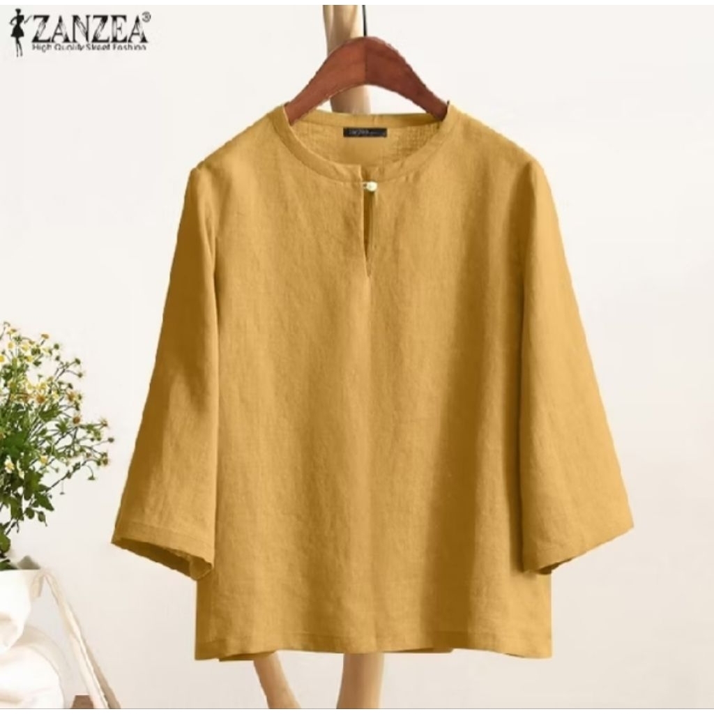 ZANZEA Women fashion Korea  blouse katun atasan polos