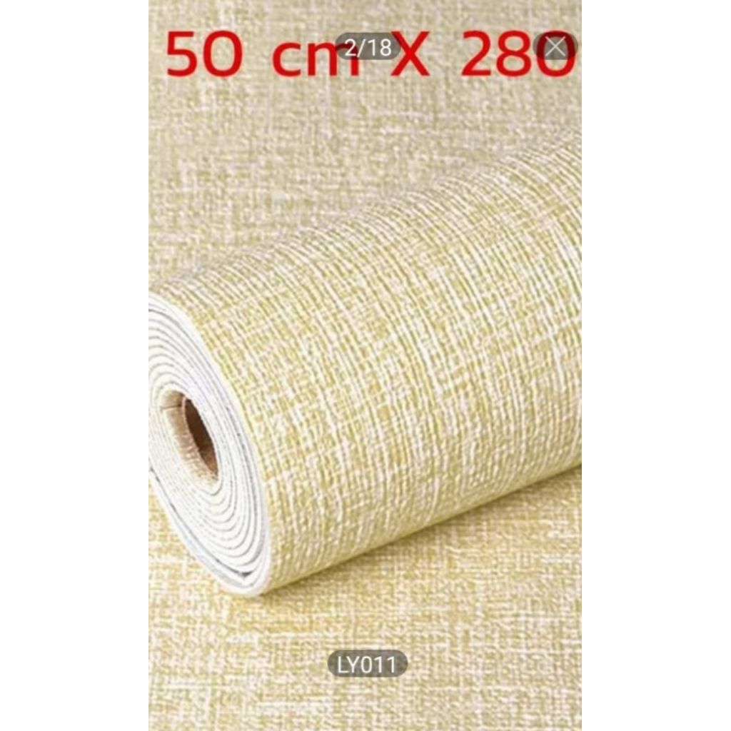 Wallpaper Dinding Foam Linen 50cm x 280cm - Mudah Dibersihkan, Mudah Dipasang, Kedap Suara
