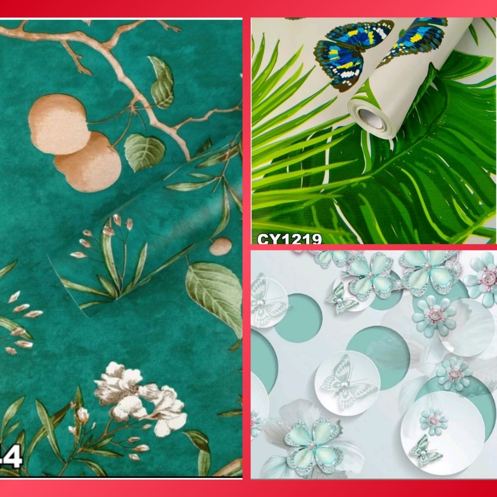 WALLPAPER MALL - Wallpaper Dinding Ruang Tamu Motif Daun Wallpaper Dinding Ruang Tamu Daun Hijau Wal