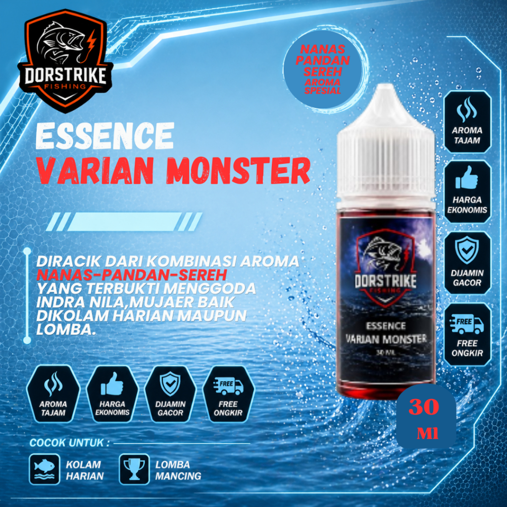 3PCS essen umpan pancing ikan nila mujair Monster  jepang /essen lomba /essen nila / essen mujair pa
