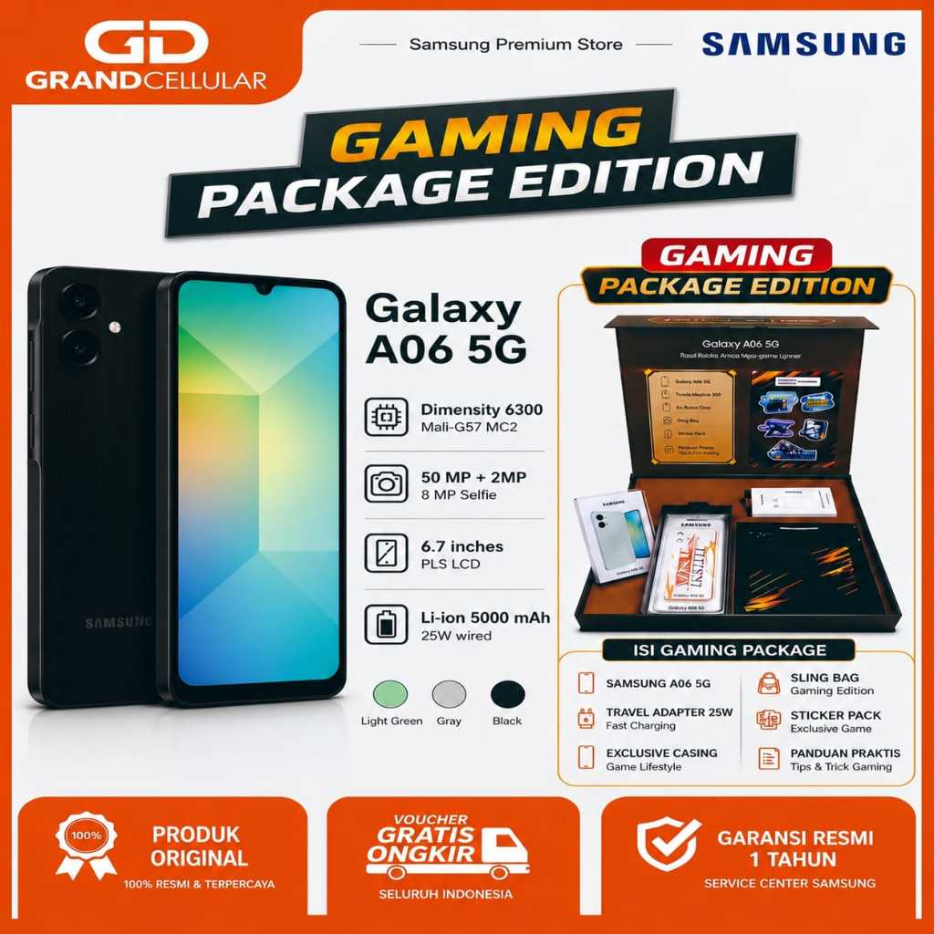Samsung A06 5G 6/128GB Gaming Package Edition Garansi Resmi