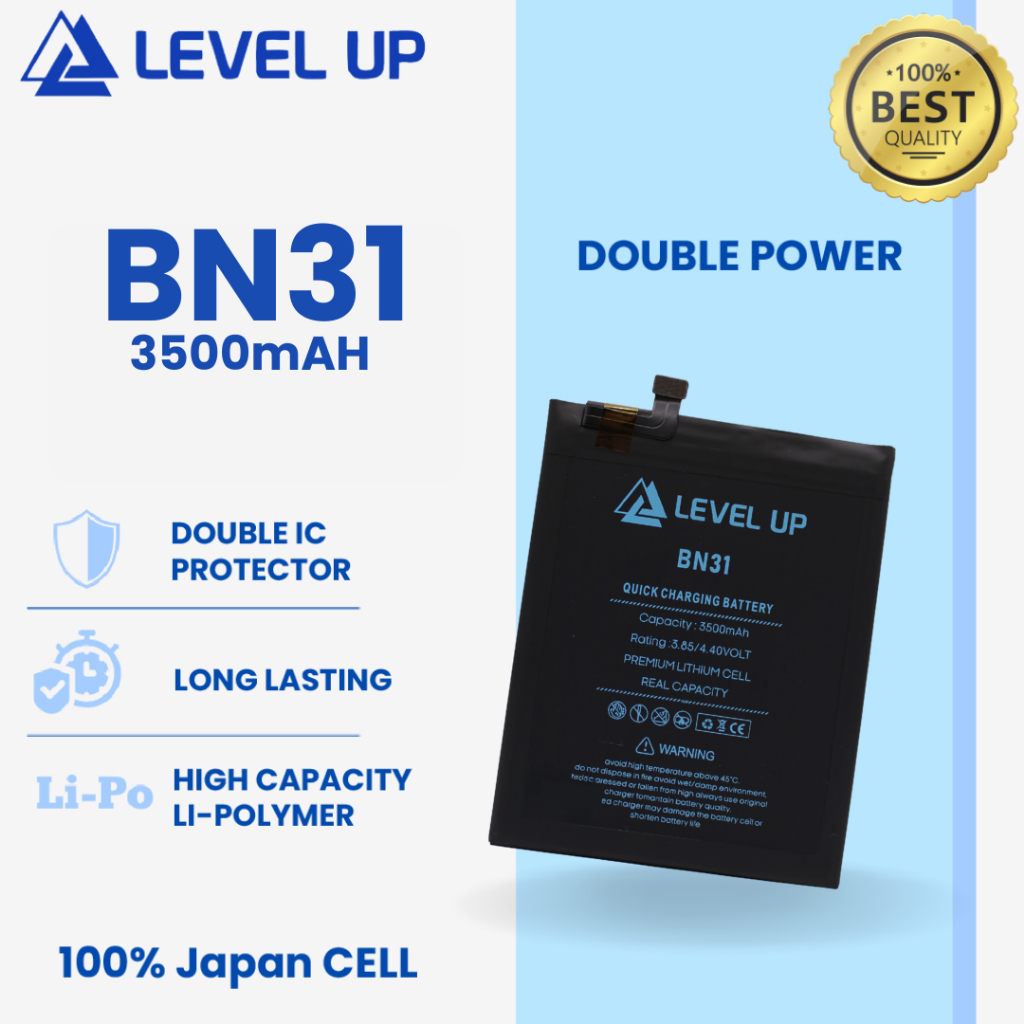 LEVEL UP Baterai Xiaomi Mi A1 / Mi 5X BN31 Double Power