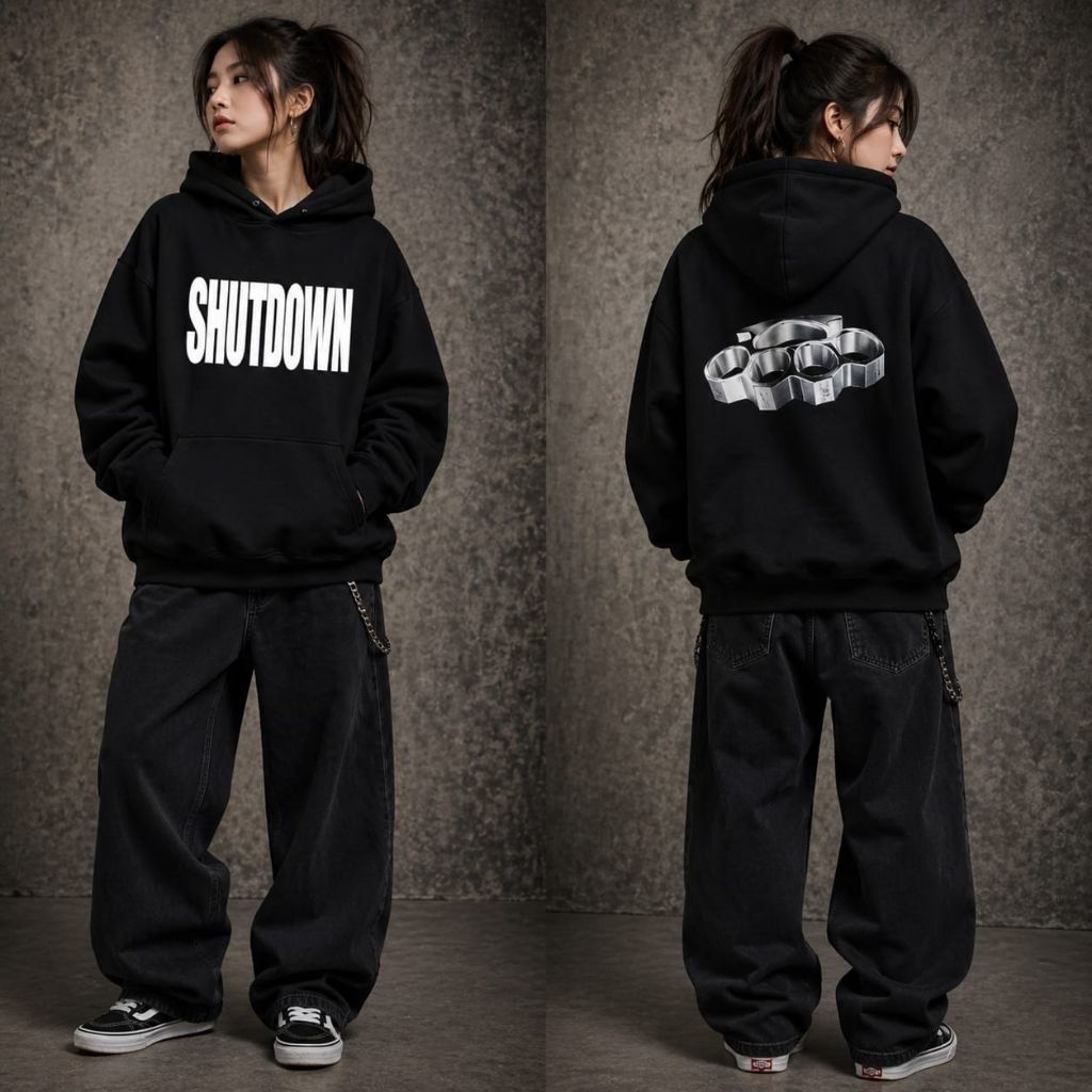 Sweater Hoodie Boxy SNSB Shutdown Oversize Unisex Pria Wanita Cod