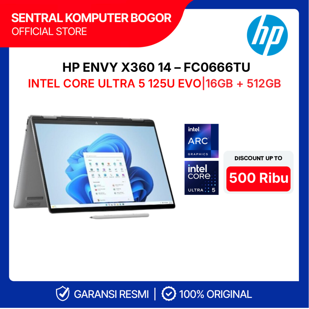 HP ENVY 14 FC0666TU X360 intel Core Ultra 5 125U 16GB SSD 512GB WIN11+OHS21