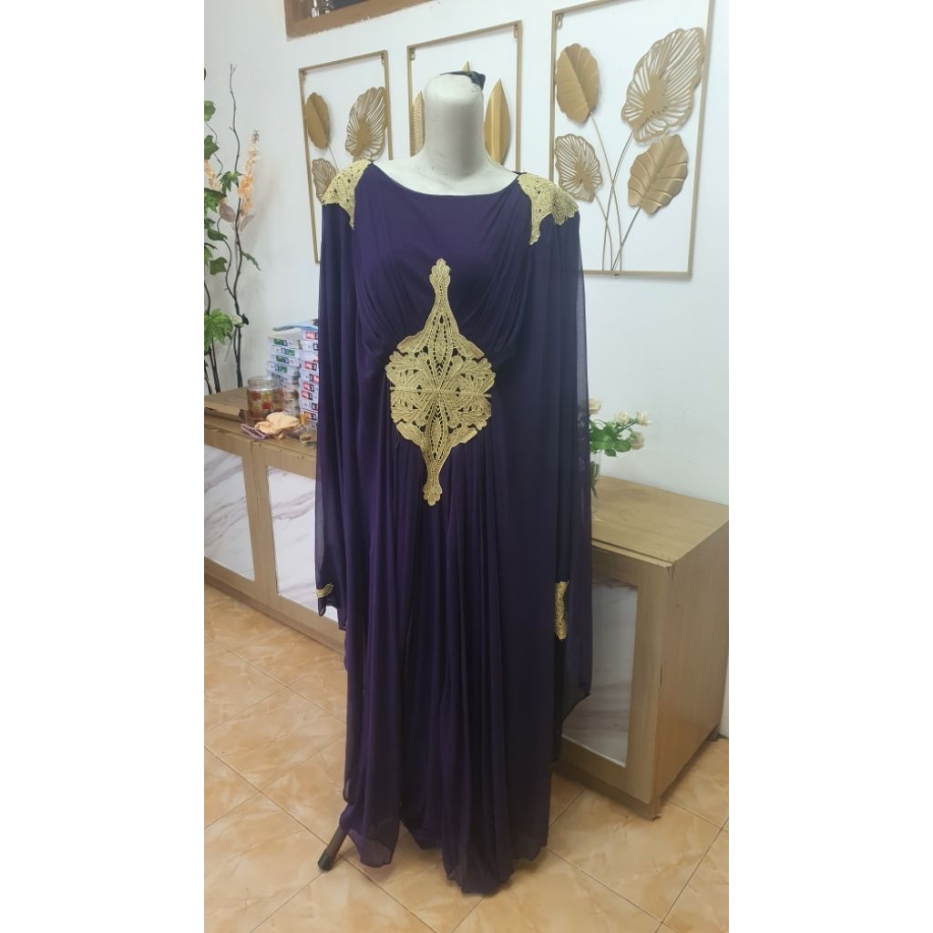 preloved kaftan mewah ungu
