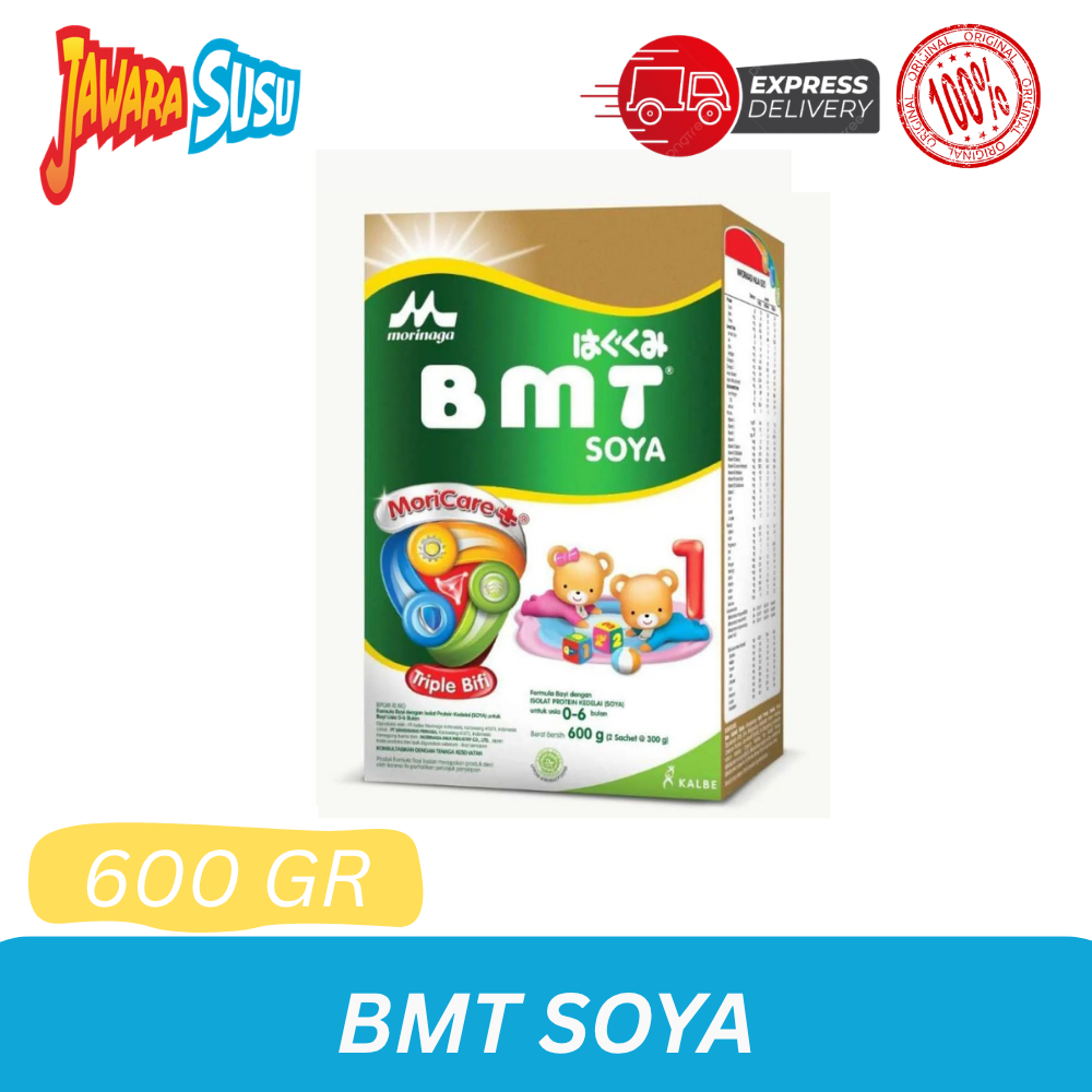 MORINAGA BMT SOYA 600GR / SUSU FORMULA BAYI YANG MEMPUNYAI ALERGI SUSU SAPI USIA 0-6 BULAN