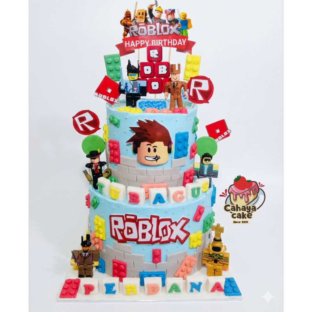 Roblox Fondan Cake / Kue Ultah Anak Laki Laki/ Roblox Cake Custom