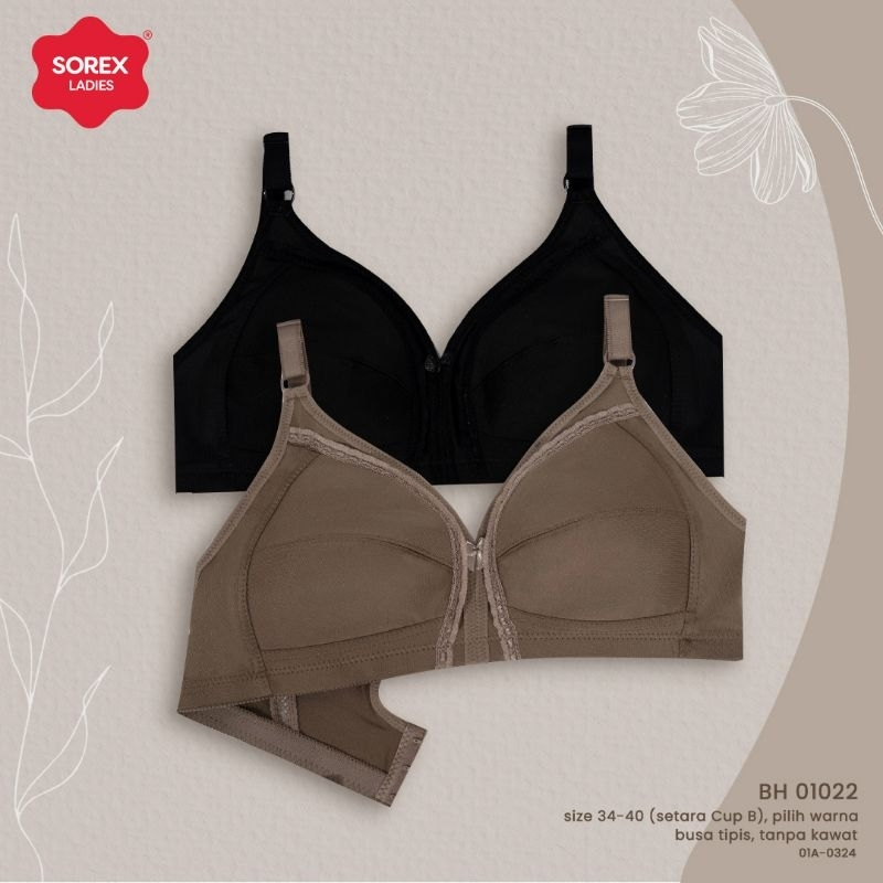 Bra sorex 01022 tanpa kawat Kait 3 tanpa busa bra daily