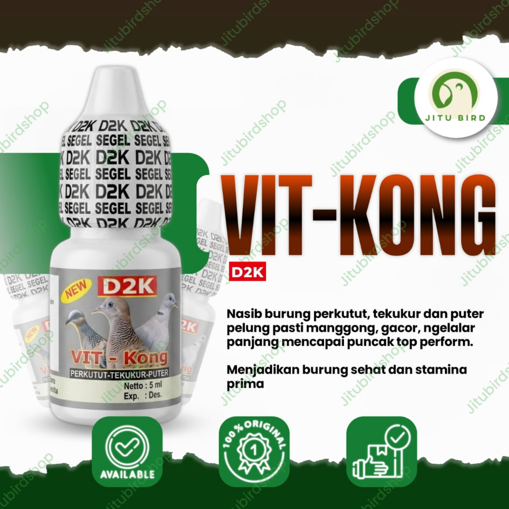 D2K Vit Kong Vit Burung Perkutut Puter Derkuku Rajin Bunyi