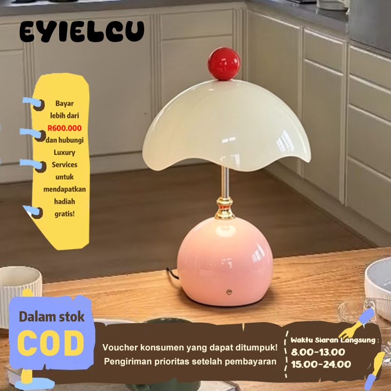 Eyre Lampu Meja Pink Telur Baru Lucu | Lampu Suasana Romantis | Dekorasi Kamar Tidur Mewah Elegan | 