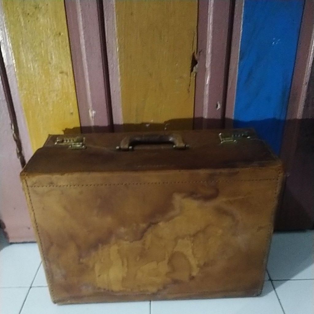 Koper Jadul Vintage kulit asli 100%(Baca deskripsi)
