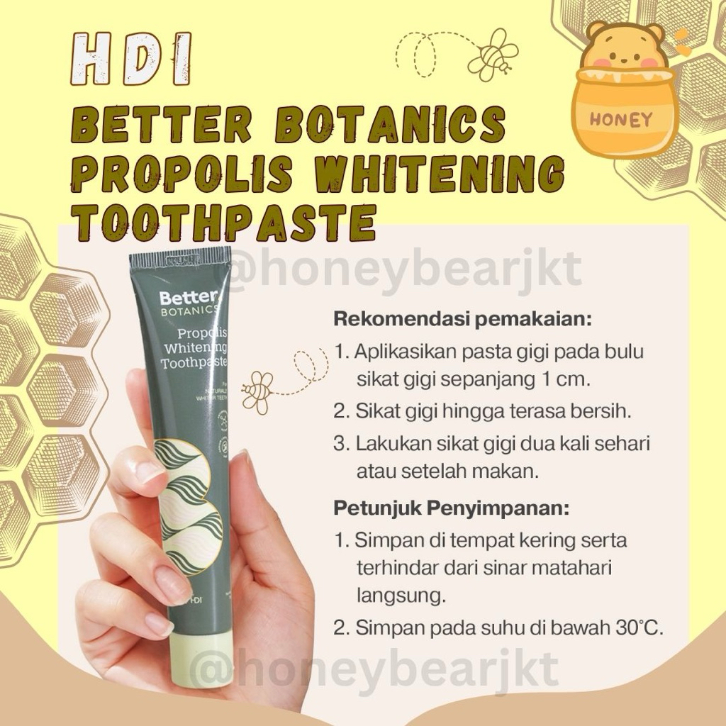Toothpaste bee propolis botanics whitening pasta gigi hdi / pemutih gigi odol pasta gigi