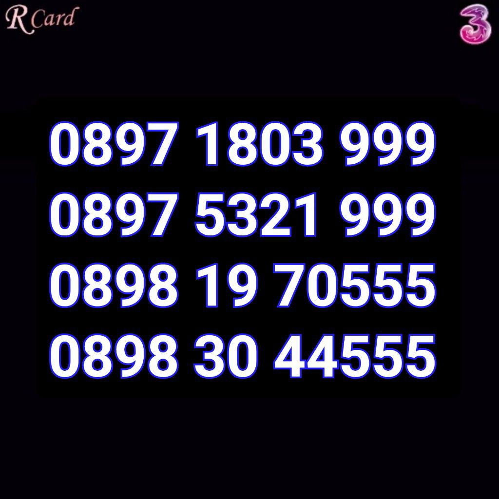 Perdana Nomor Cantik Three Tri 11 Digit Tripel 555 777 888 999