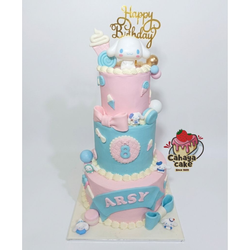Cinnamoroll Custom Cake / Kue Ulang Tahun Cinnamoroll Tingkat