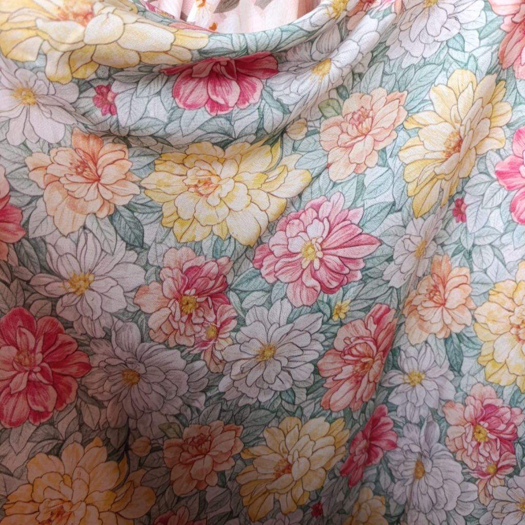 kain katun rayon motif-kain katun rayon viscose premium motif bunga