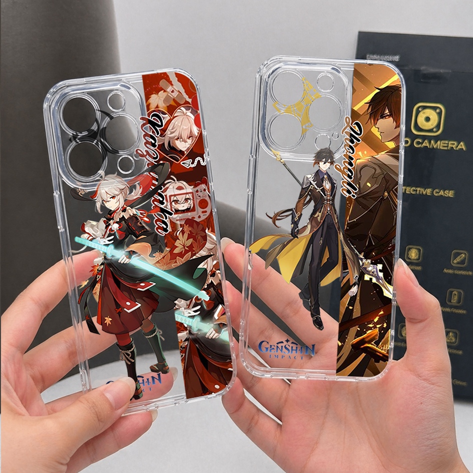 (14) Softcase Motif Genshin Glossy Clear Case For Poco C75 M6 F6 X6 M7 F7 ULTRA X7 Terbaru - Case Hp