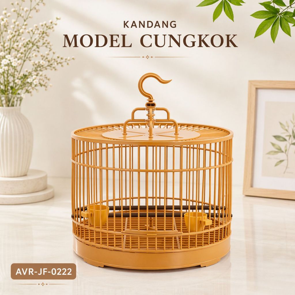 Kandang Sangkar Burung Kicau Model Cungko Wambie Kutilang Import Kandang Plastik AVR-JF-0222