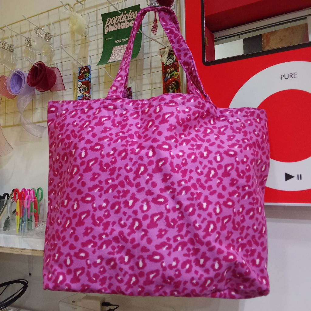 Tote Bag Pattern Leopard Pink